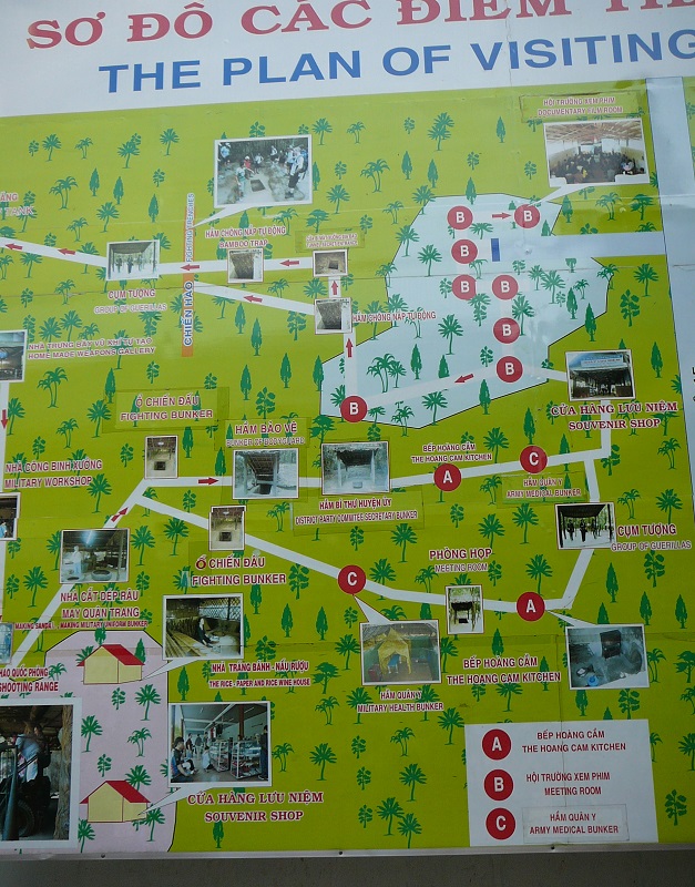 mapka muzeum kanałów Viet Congu