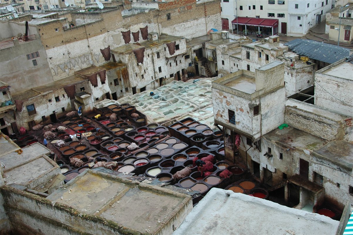 foto - dzielnica garbarska w feskiej medinie
