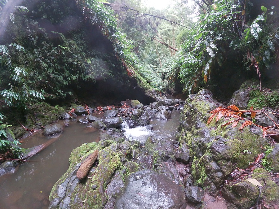 wodospad w Parku da Ribeira dos Caldeiroes