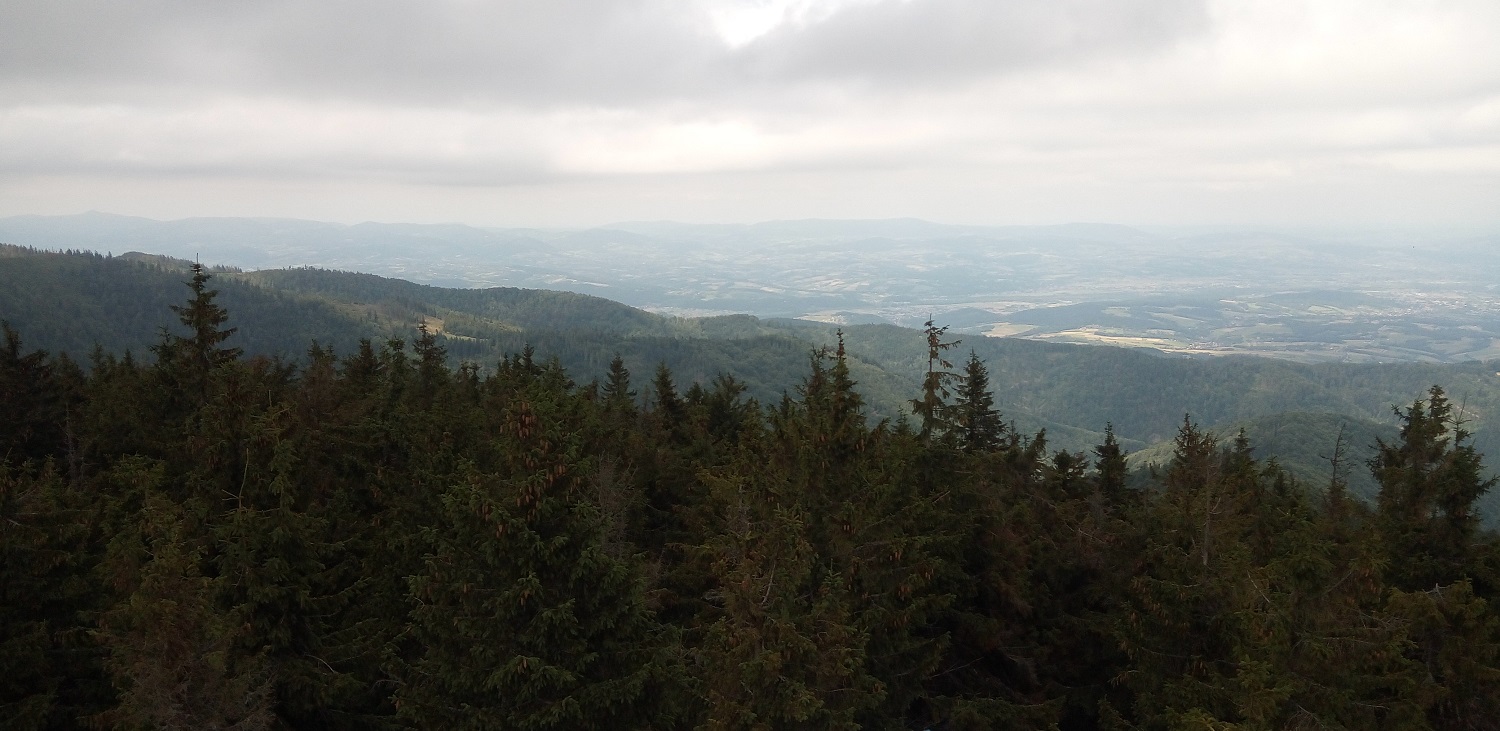 panorama z Radziejowej na północ
