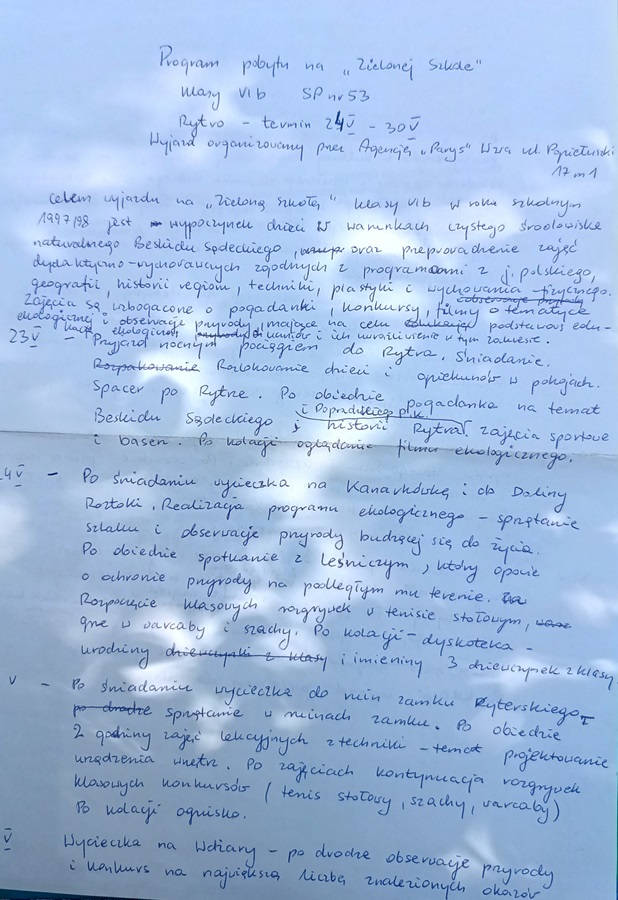 program Zielonej Szkoły