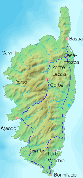 mapa Korsyki